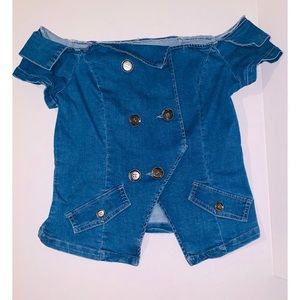 Off-Shoulder Denim Top